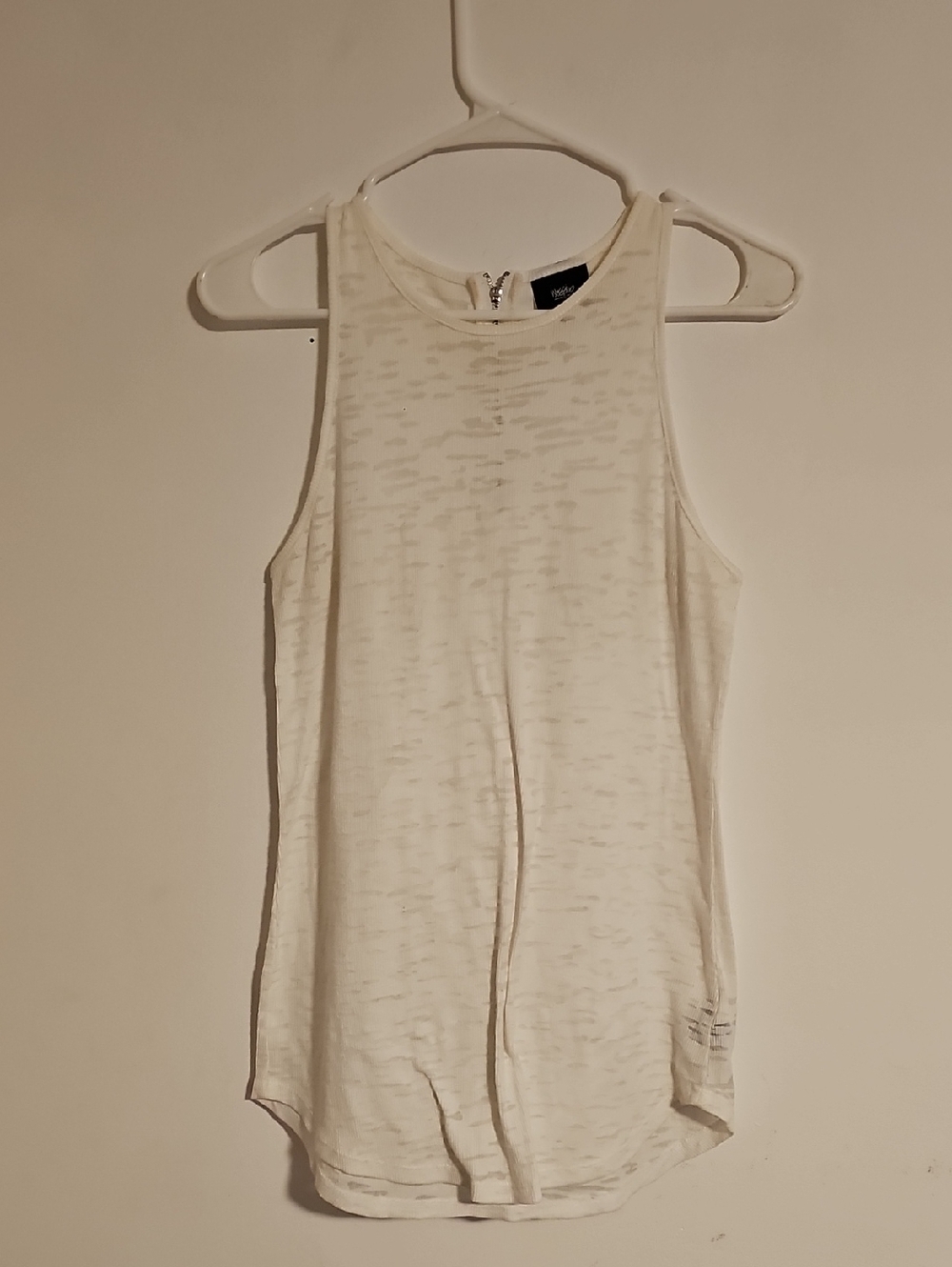 Mossimo Supply Co. Cream High-Neck Ribbed Tank